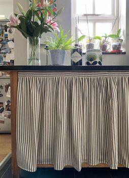 Velcro Sink Skirt, Bespoke Stripy Cabinet Curtains, 3 of 5