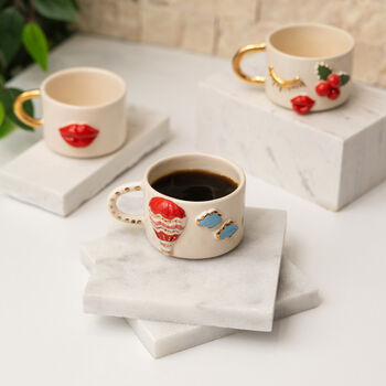 Red Hot Air Balloon Mug With 24ct Gold Accents, 2 of 3