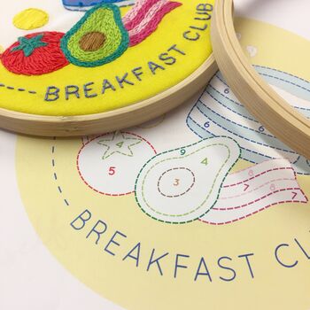 Breakfast Club Embroidery Craft Kit, 2 of 3