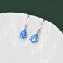 Sterling Silver Ocean Blue Cz Droplet Drop Earrings, thumbnail 5 of 12