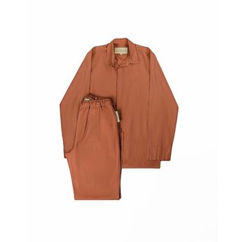 Terracotta Plain Tencel Unisex Loungewear Set, 2 of 3