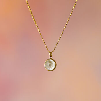 Mother Of Pearl Affirmation Gold Plated Necklace, 3 of 9