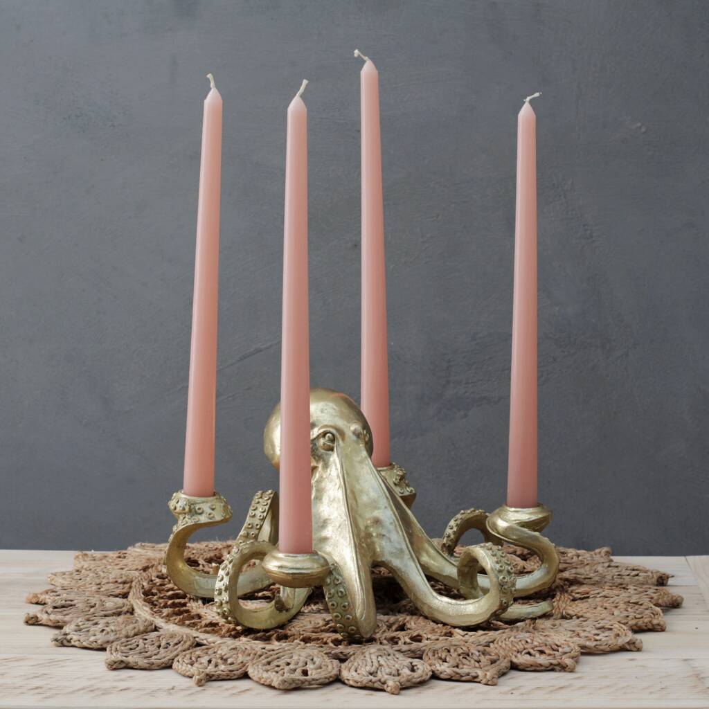 Octopus Candle Holders In Gold, Silver And Bronze, 1 of 8