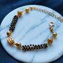 Indian Nazaria Gold Square Bead Mangalsutra Bracelet, thumbnail 3 of 5
