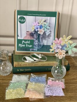 Beginner's Pastel Mini Vase Of Flowers Craft Kit, 2 of 4
