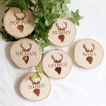 Personalised Christmas Stag Name Place Setting, 3 of 4