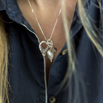 Two Heart Necklace In Sterling Silver, 2 of 9