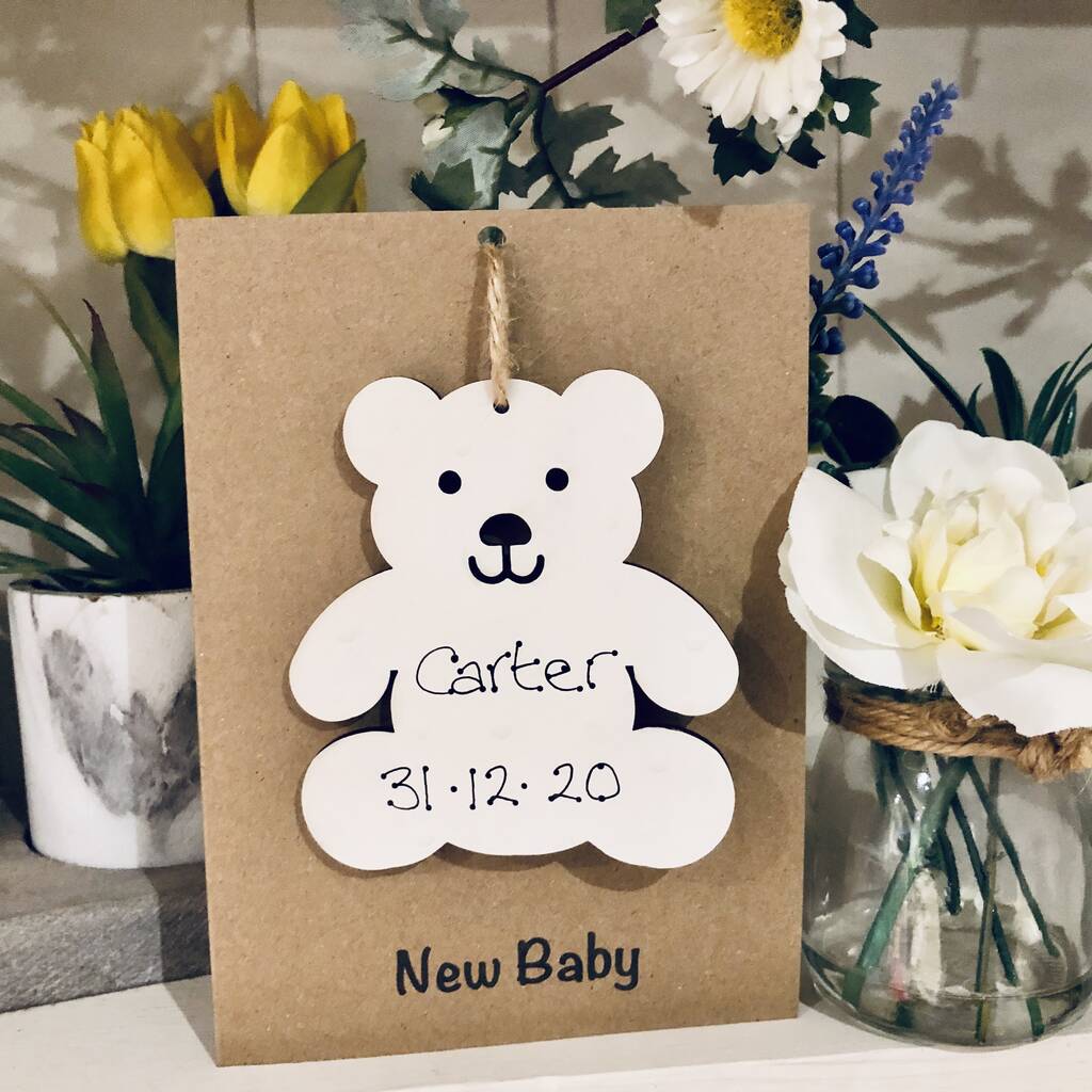 personalised new baby teddy