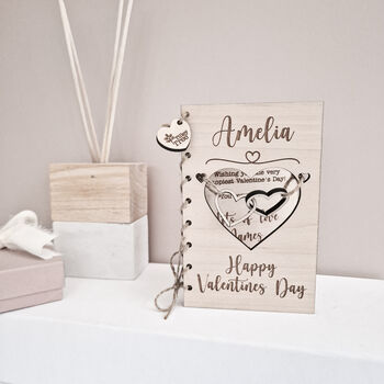 Personalised Wooden Valentine’s Card – Keepsake Gift, 9 of 9