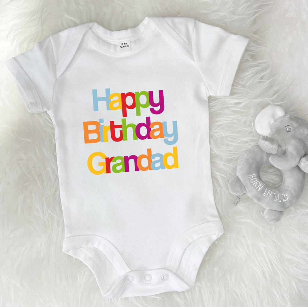 Happy Birthday Babygrow In Multicolour By Lovetree Design ...