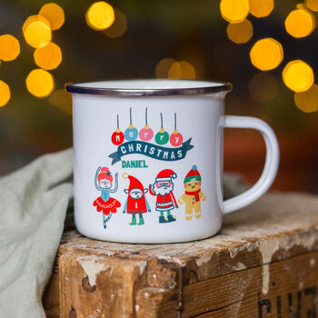 Personalised Kids Christmas Characters Enamel Mug, 2 of 5