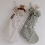 Personalised Beige Gingham Stocking Embroidered, thumbnail 9 of 9