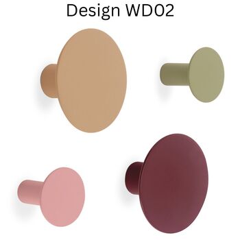 Wall Hanging Hooks Pin Style In A Set Of Four Colours, 4 of 9