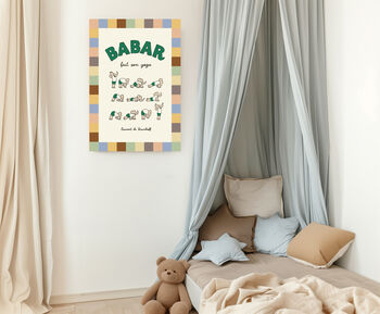 Babar Yoga Nursery Art Print, 3 of 3
