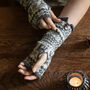 Alpaca Fair Isle Fingerless Mitts, thumbnail 3 of 10