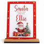 Customisable Santa Stop Here Acrylic Sign With Base Children Christmas Eve, thumbnail 5 of 5
