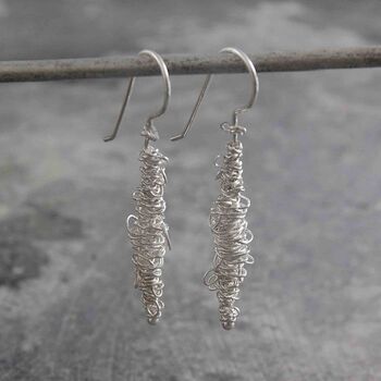 Loops Sterling Silver Drop Earrings, 2 of 8