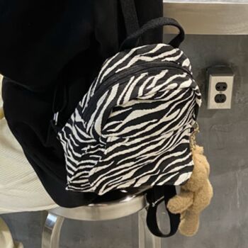 Animal Zebra Print Small Backpack Bag, 2 of 8