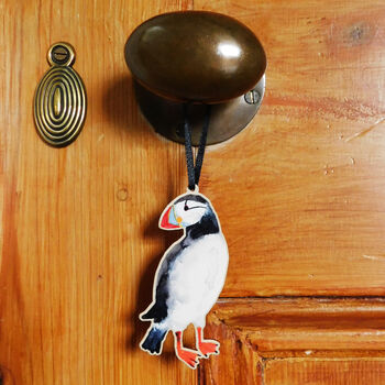 Puffin Wooden Hanging Decoration, 2 of 7