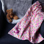 Pink Liberty Fabric Baby Blanket Gift For Newborn, thumbnail 1 of 8