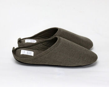 Japanese Linen Slippers Khaki Green, 3 of 7