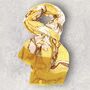 Gold Leaf Floral And Stripes Scarf, thumbnail 2 of 10