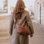 Leather Crescent Crossbody Shoulder Bag, thumbnail 3 of 10