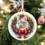 Personalised Cat Christmas Wreath Hanging Decoration, thumbnail 6 of 12