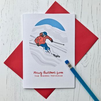 Personalised Ski Christmas Card, 4 of 4