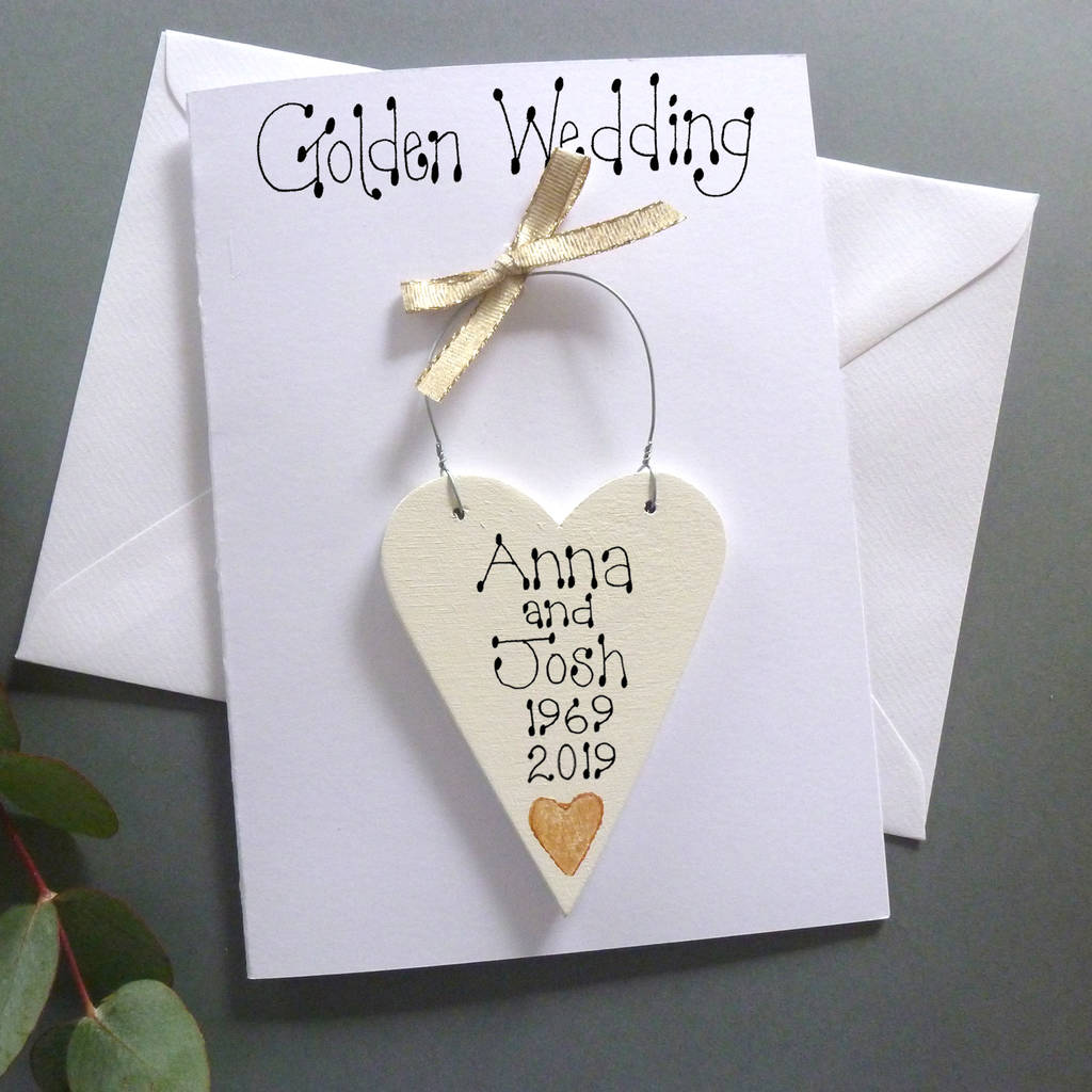 Personalised Golden Wedding Card By Country Heart Notonthehighstreet