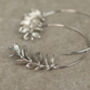 Botanical Leaf Gold Hoop Earrings, thumbnail 4 of 9