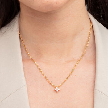 Kinmokusei 18 K Gold Plated Floral Pendant Necklace, 2 of 5