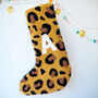 Leopard Print Monogram Christmas Stocking, thumbnail 3 of 3