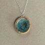 Large Round Blue Reef Sterling Silver Pendant, thumbnail 3 of 4