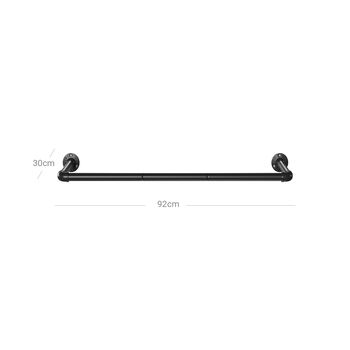 Set Of Two Black Wall Mounted Hanging Clothes Rails Bar, 10 of 10