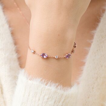 Lavender Amethyst Bracelet In Sterling Silver And Gold, 10 of 12