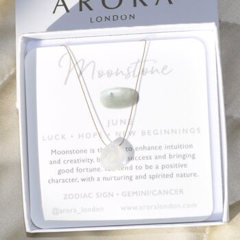 June Birthstone Crystal Gemstone Briolette Silk Cord Necklace, 2 of 4