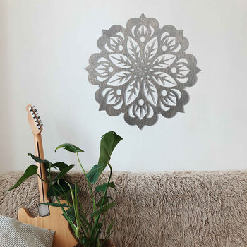 Round Wooden Mandala Modern Floral Wall Art Elegance, 9 of 12