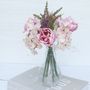 Soft Pink Artificial Bouquet In Light Bulb Vase, thumbnail 5 of 7