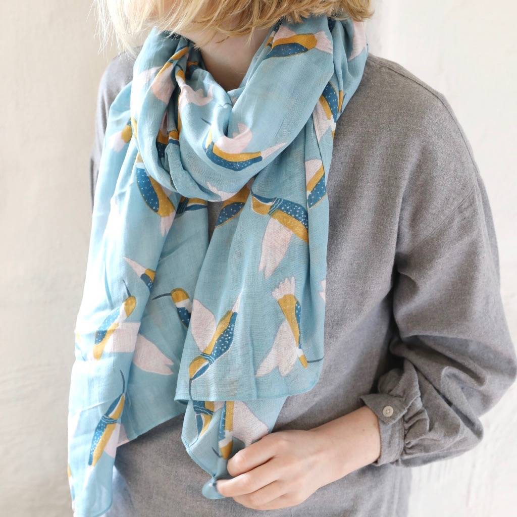 Personalised Lightweight Hummingbird Scarf By Lisa Angel