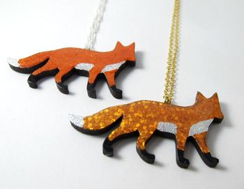 Wooden Fox Pendant Necklace, 3 of 7