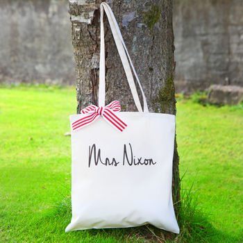 Personalised Bridal Cotton Shopper Bag, 5 of 6