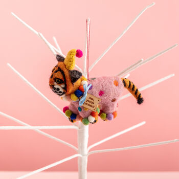 Personalised Felt Tiger Christmas Tree Decoration, 2 of 2