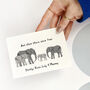 Personalised Elephant Family New Baby Keepsake Card, thumbnail 1 of 3