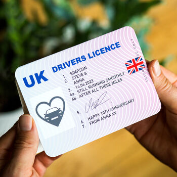 Driving Licence Personalised Anniversary Card, 3 of 3