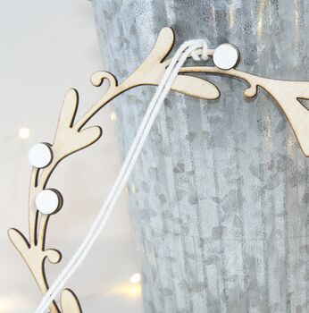 Wooden Mistletoe Wreath, 6 of 7