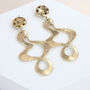14k Gold Plated Statement Drop Earrings, thumbnail 5 of 5