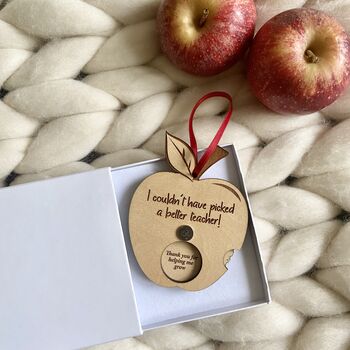 Personalised Message Reveal Wheel Apple Teacher Gift, 4 of 6