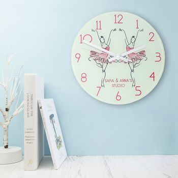 Personalised Children's Ballerina Glass Clock, 2 of 2