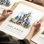 Disney Orlando Travel Art Print Poster, thumbnail 1 of 7